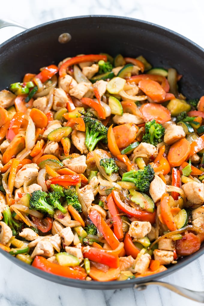 Trader Joe’s Coconut Aminos Chicken Stir Fry Over Rice – SweatNET