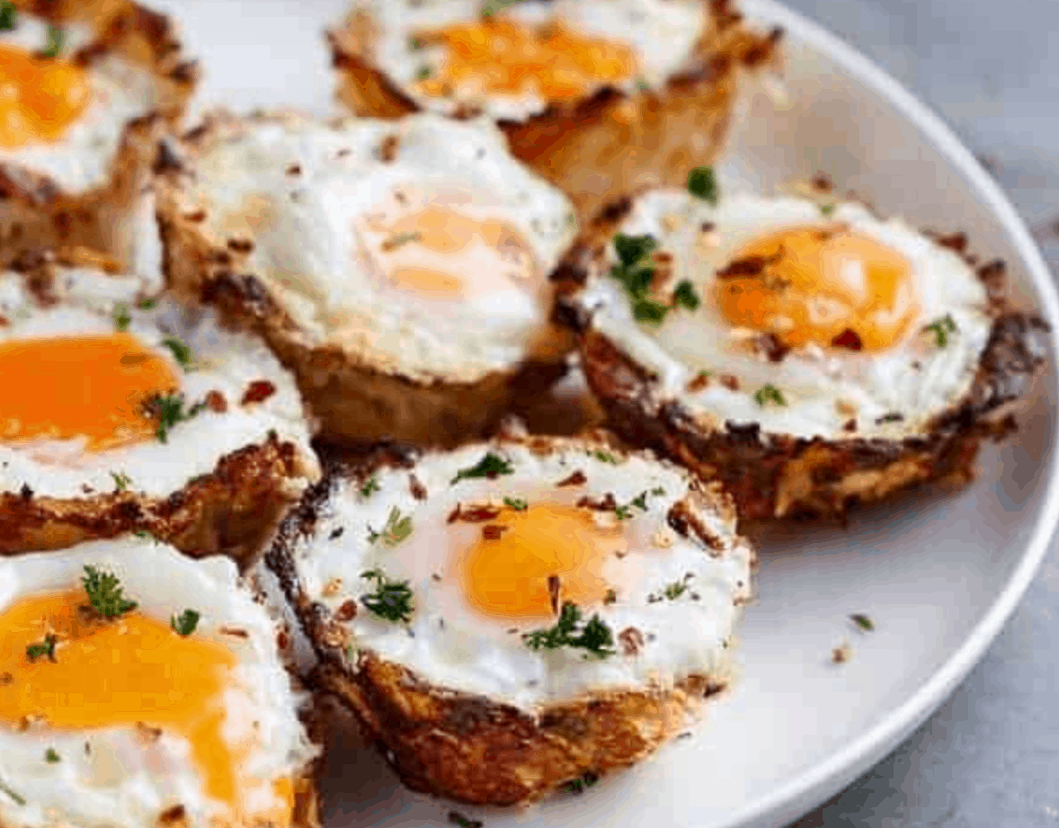 cauliflower hash brown egg