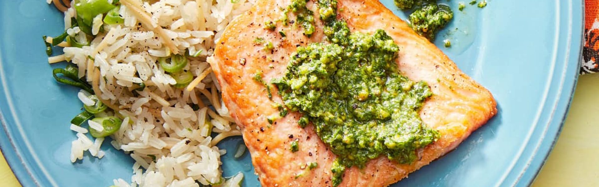 Baked Lemon Pesto Salmon